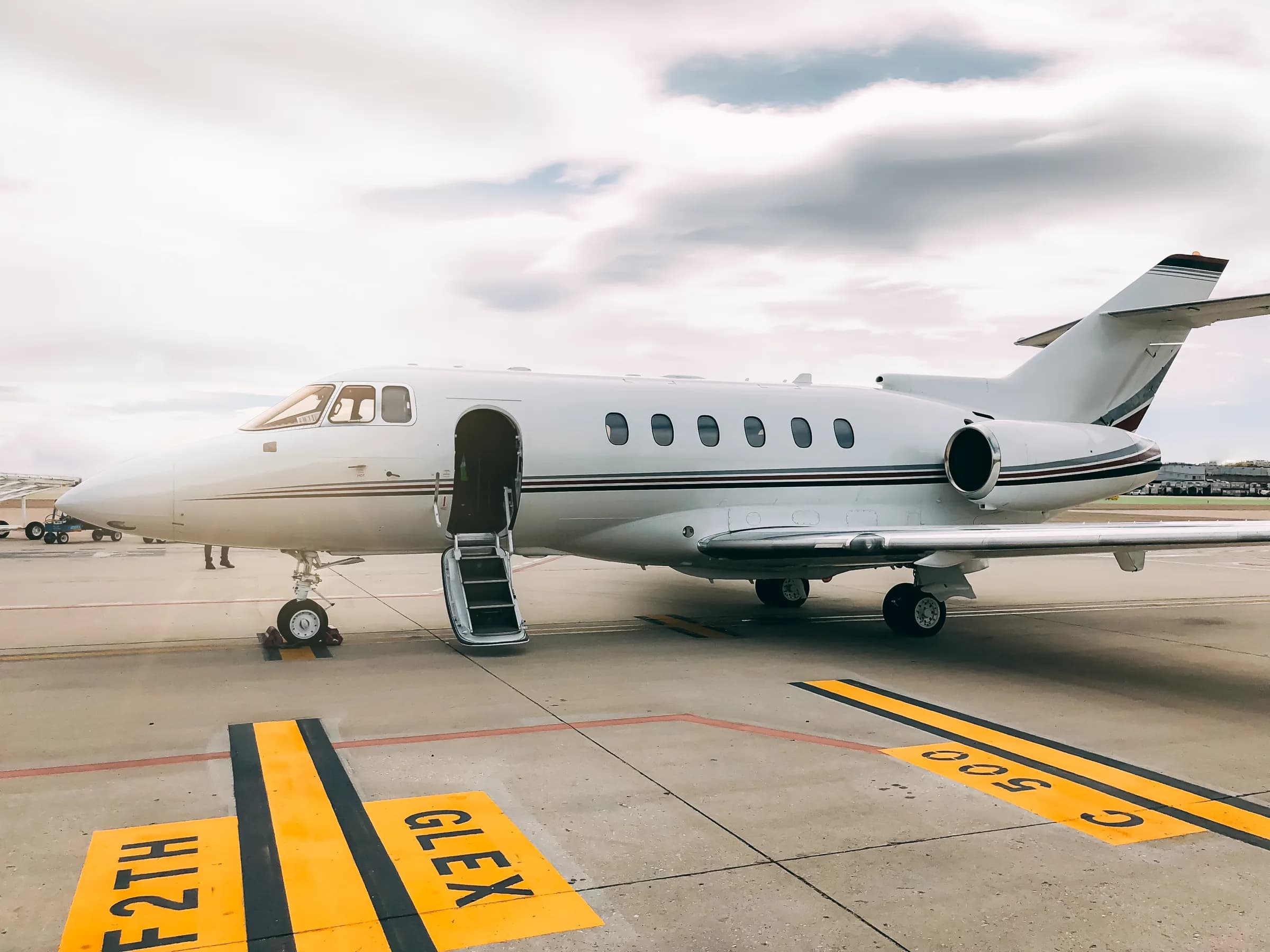 A private jet at the terminal