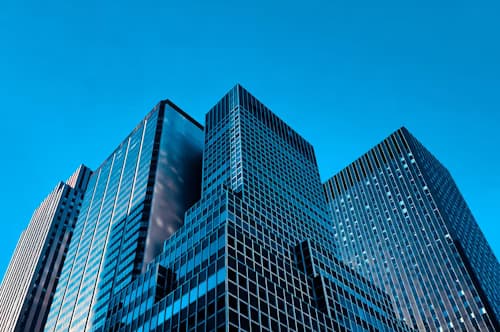 Glass office towers