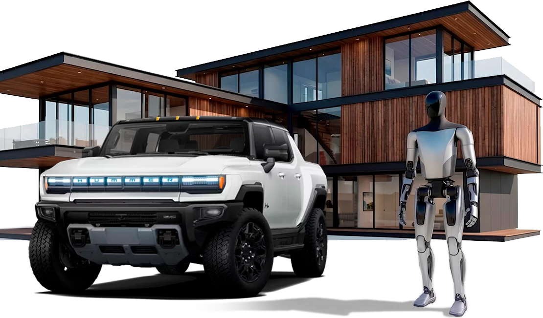 A truck, a home, and a robot bought outright with a Savings.Club purchasing voucher