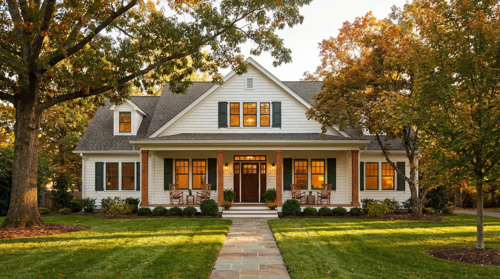 Beautiful craftsman home with warm evening light